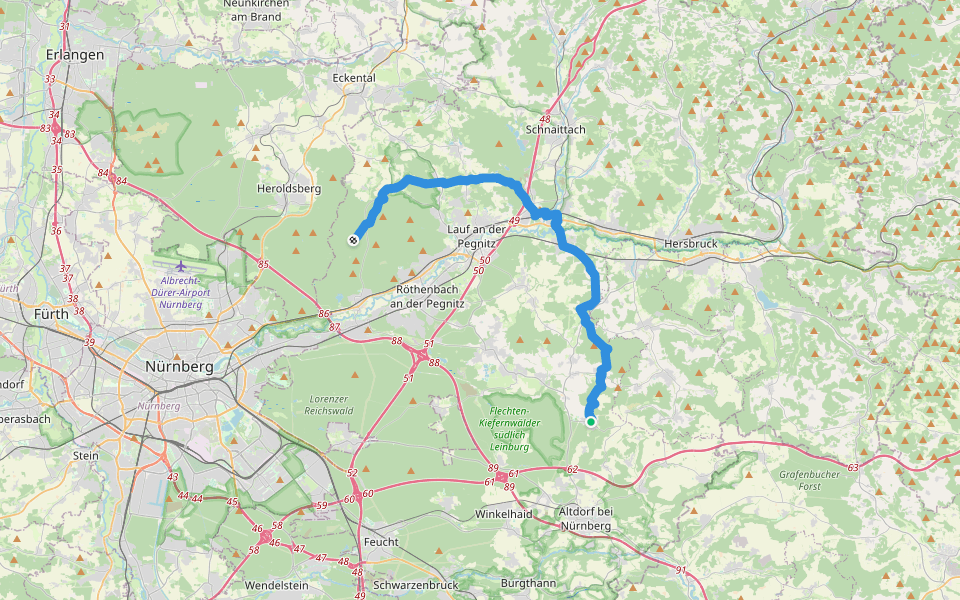 Weißenbrunn - Behringersdorf walking route map in Leinburg