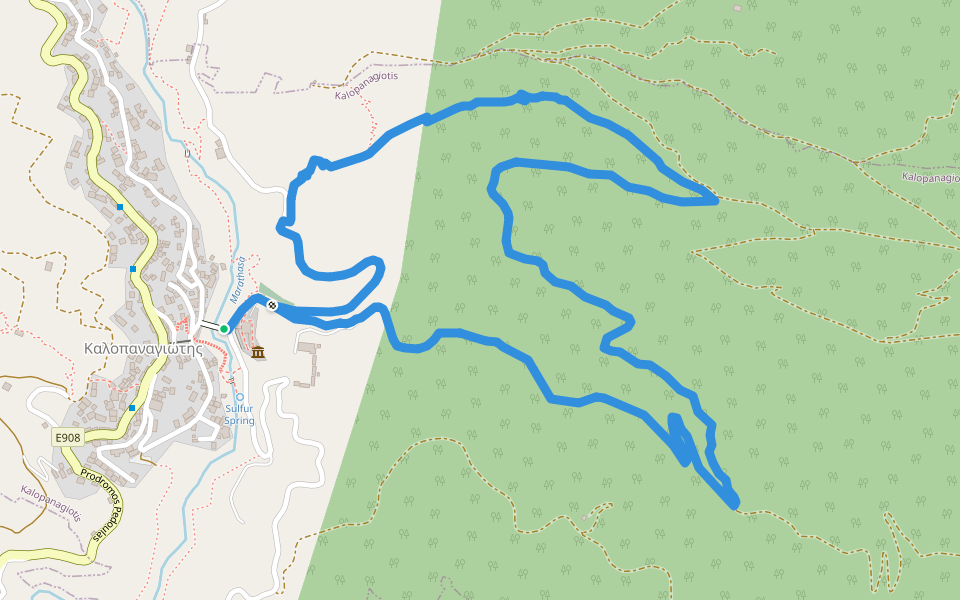 Kalopanagiotis Viewpoint Trail walking route map in Kalopanayiotis