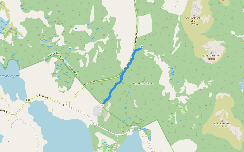 Jerisjärvi Mustakero walking route map in Muonio