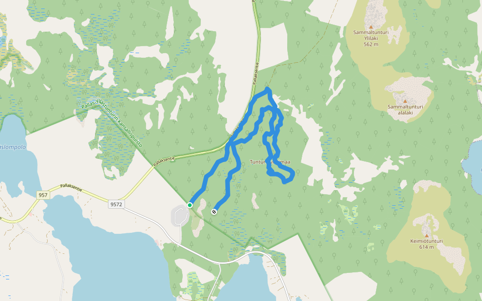 Jeriksen lähireitit 2 walking route map in Muonio