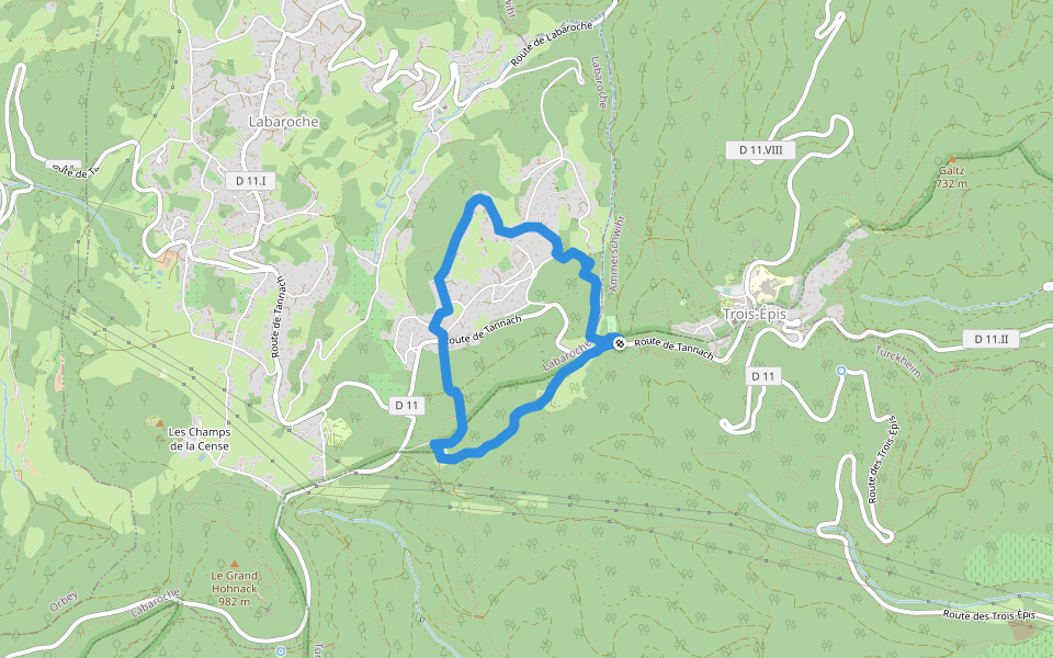 Circuit Labaroche Evaux Anneau vert walking route map in Ammerschwihr