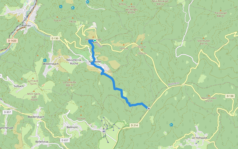 Natzwiller - Struthof walking route map in Natzwiller