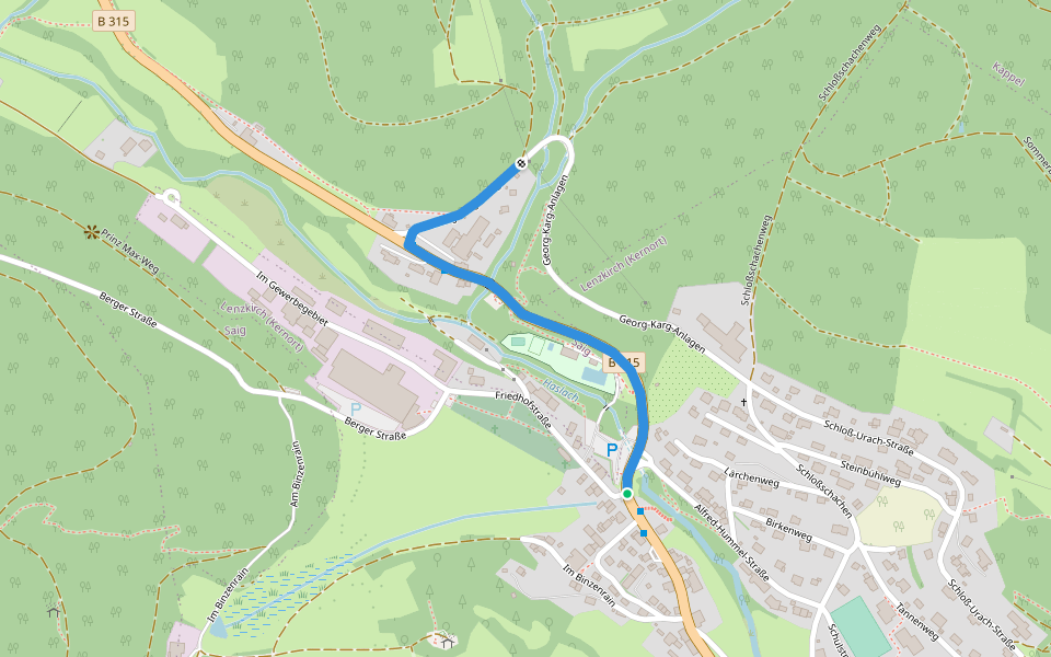 Bahnholzweg - Lenzkirch Schwimmbad