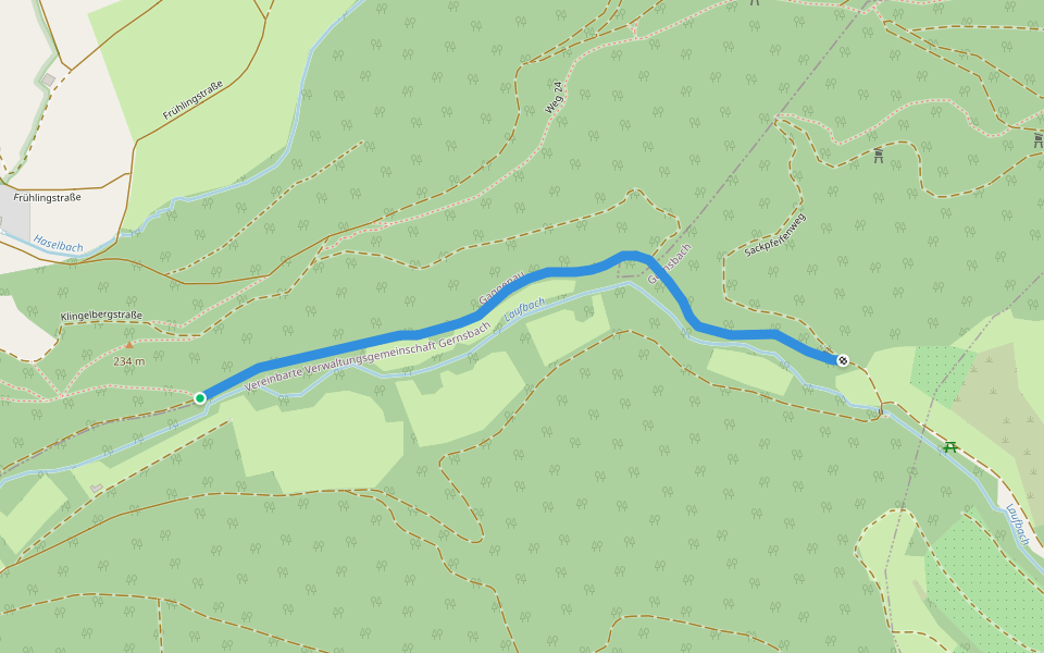 Sackpfeife - Mitteleres Laufbachtal walking route map in Gaggenau