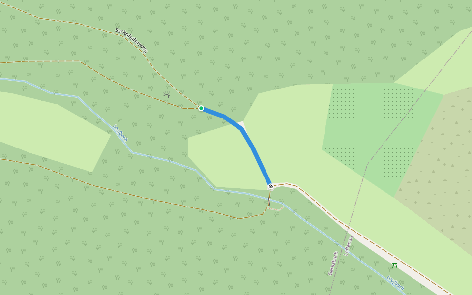 Laufbachbrücke - Sackpfeife walking route map in Gernsbach