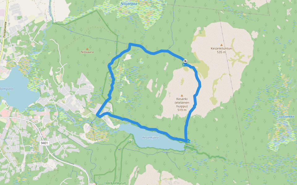 Pirunkurun ponnistus ("Tähtipolku") walking route map in Kesänkijoki