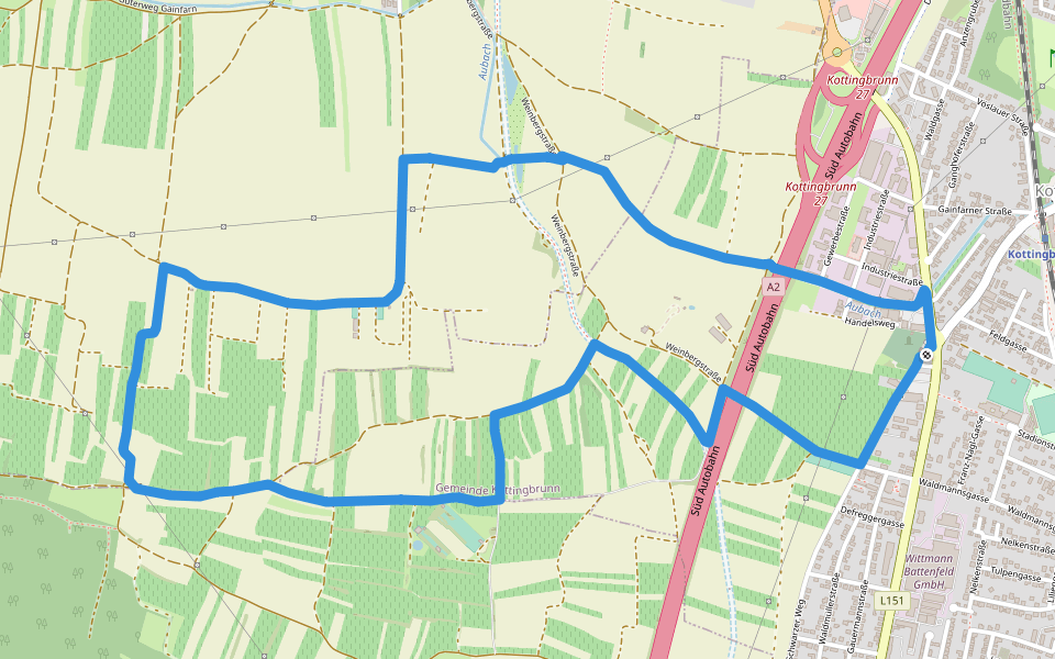 tut gut Route 4 walking route map in Kottingbrunn