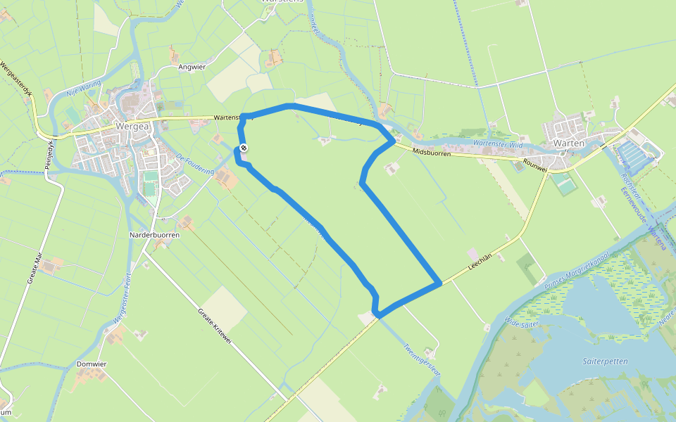 Meaneweipaad walking route map in Wergea