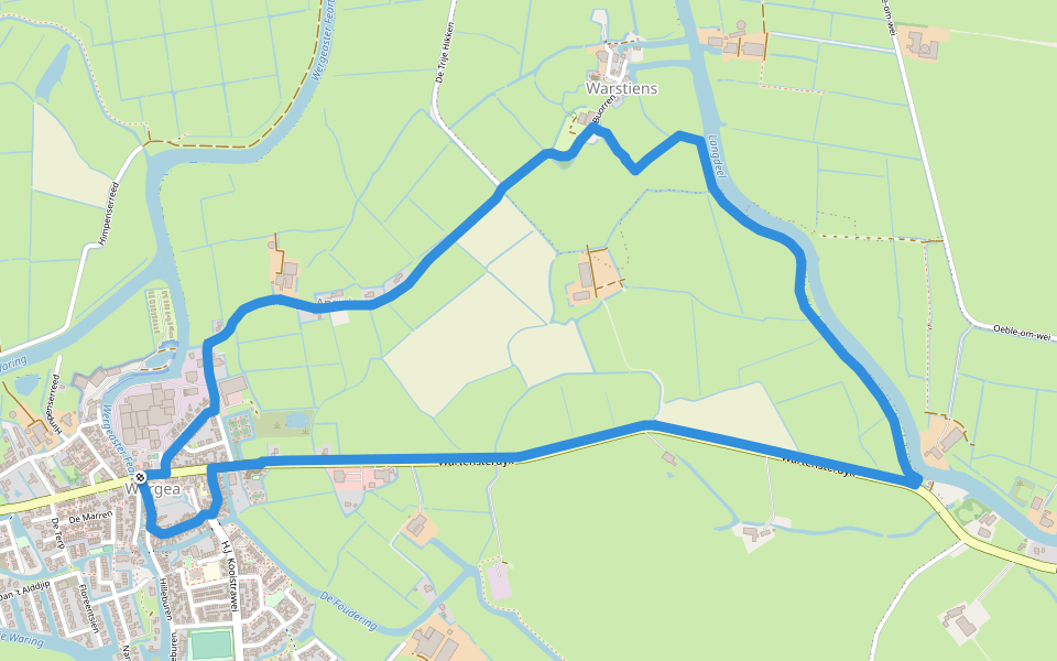 Jornapaad walking route map in Wergea