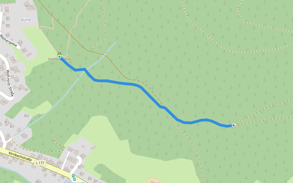 Bühle Dreiburgenblick - Schwabenhof walking route map in Schramberg