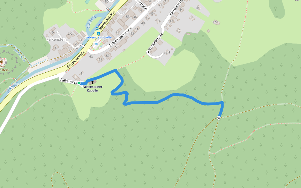 Falkensteiner Kapelle - Tischnecker Berg walking route map in Schramberg