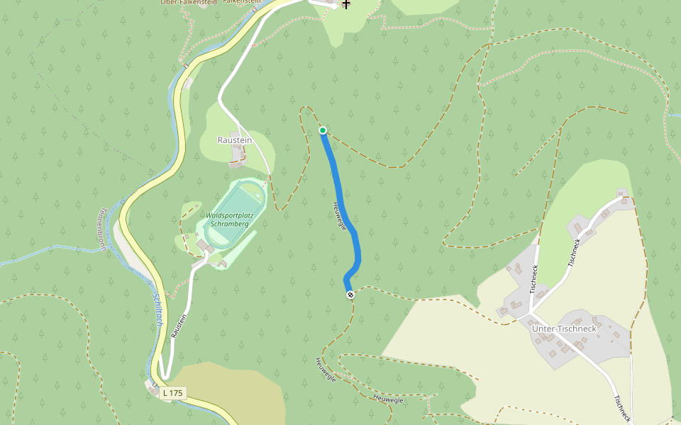 Raustein Waldsportplatz - Allmandwald walking route map in Schramberg