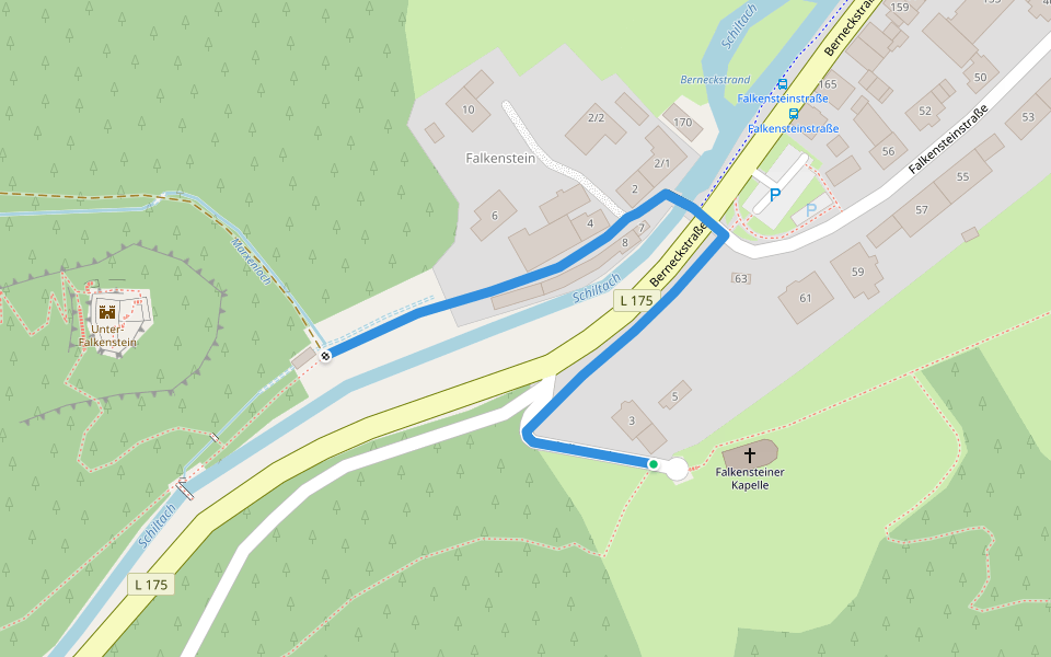 Falkensteiner Kapelle - Marxenloch walking route map in Schramberg