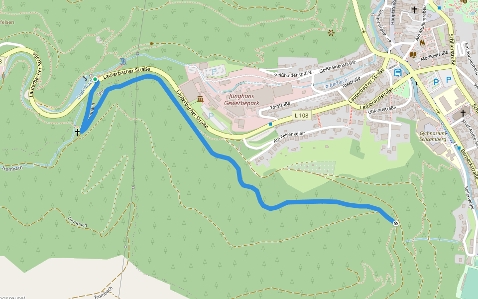Sammelweiher - Töswald walking route map in Schramberg