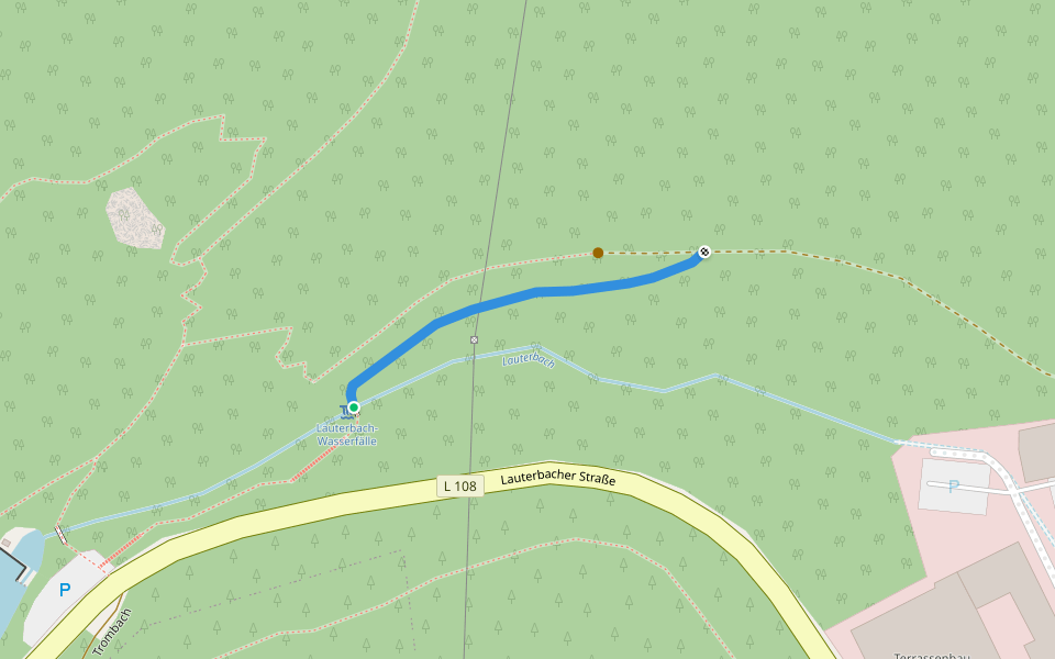 Lauterbach-Wasserfälle - Geißhalde walking route map in Schramberg