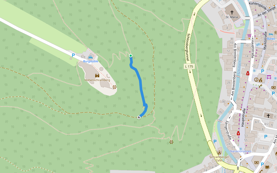 Elefantenkopf - Burgweg walking route map in Schramberg