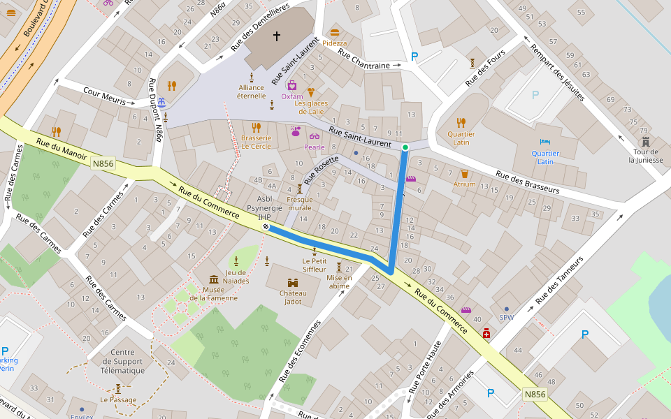GRP 577 - Tour de la Famenne walking route map in Marche-en-Famenne