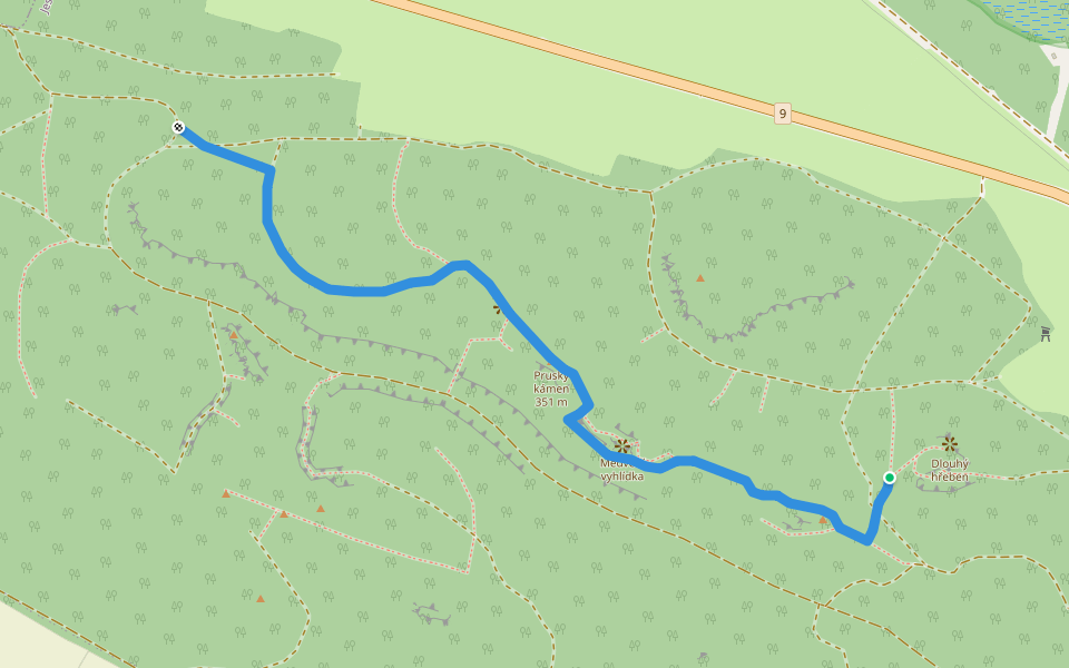 [Z] Dlouhý hřeben walking route map in Zahrádky