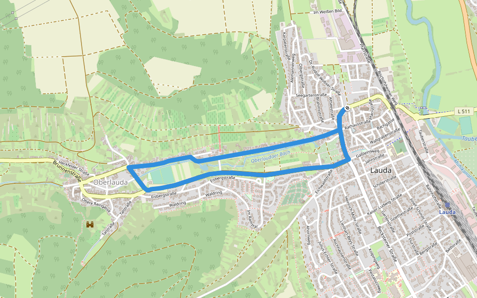 Altenbergweg walking route map in Lauda-Königshofen