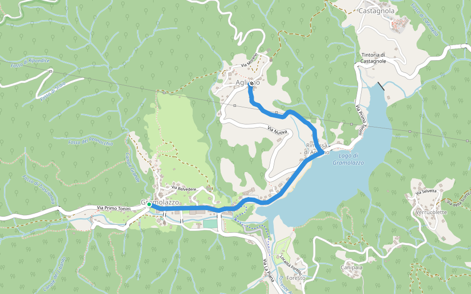 Garfagnana Trekking - Tappa 5 Variante Lungo Lago walking route map in Gramolazzo