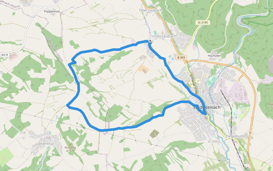 Bergfeld-Weg KU 32 walking route map in Stadtsteinach