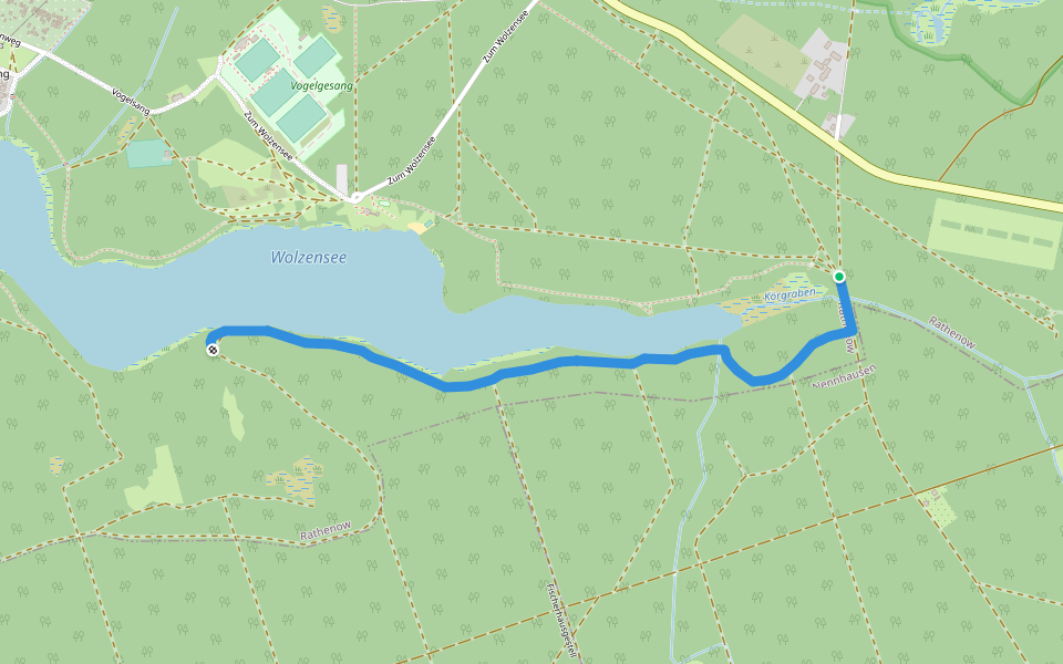 Gelber Balken walking route map in Rathenow