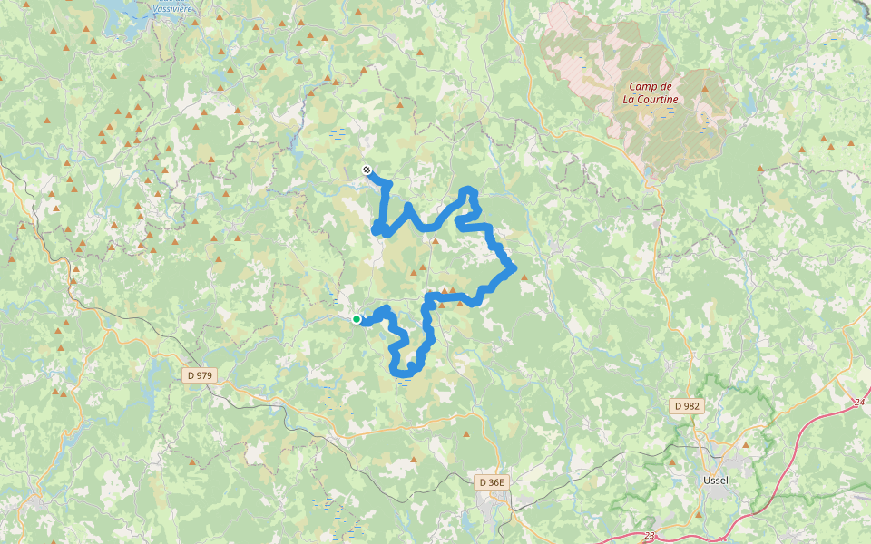 De Saint-Merd à Peyrelevade, par Millevaches walking route map in Saint-Merd-les-Oussines