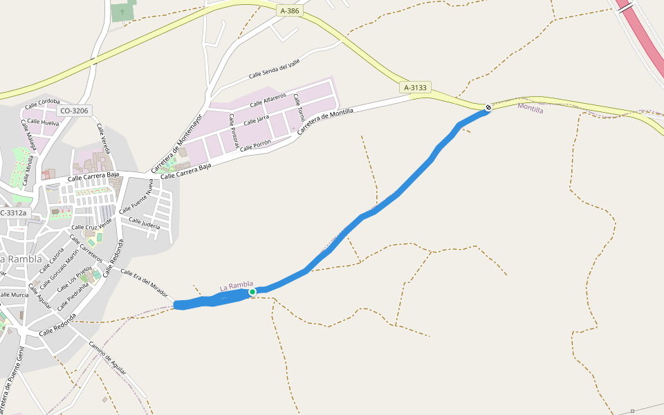 SL-A 88 Camino del Término - Era del Mirador walking route map in La Rambla