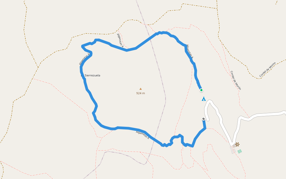 SL-A 90 Peñón de Algámitas walking route map in Algámitas