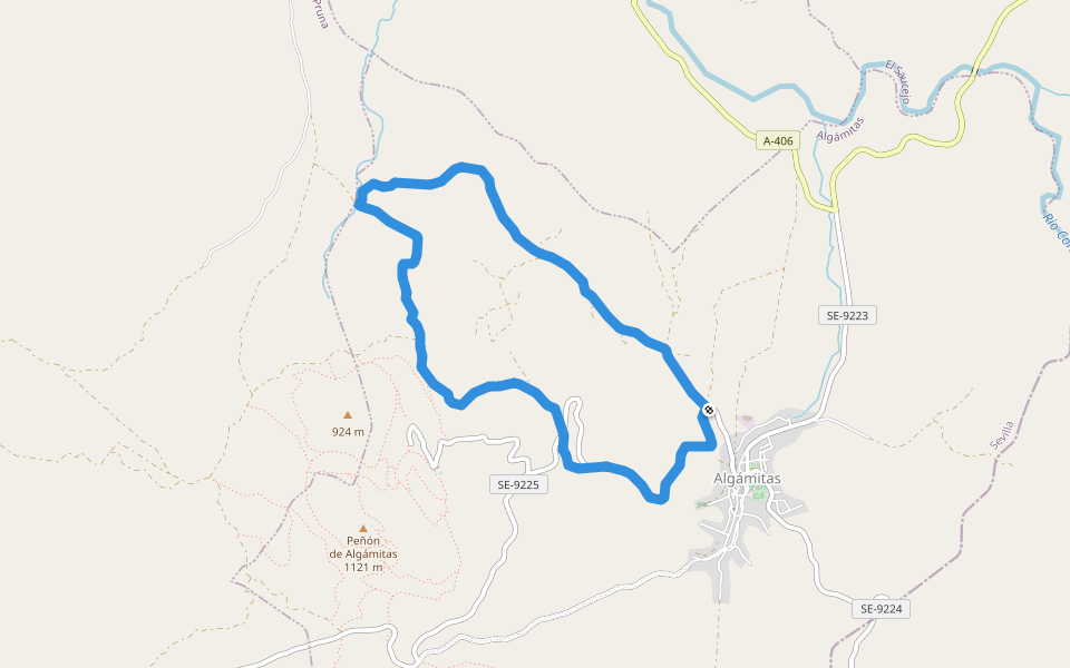 SL-A 131 Cordel de Morón walking route map in Algámitas