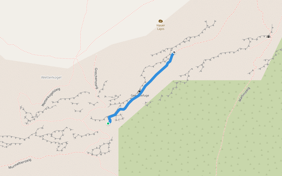 Wandfußsteig walking route map in Raxen