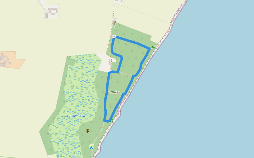 Lunden walking route map in Bagenkop