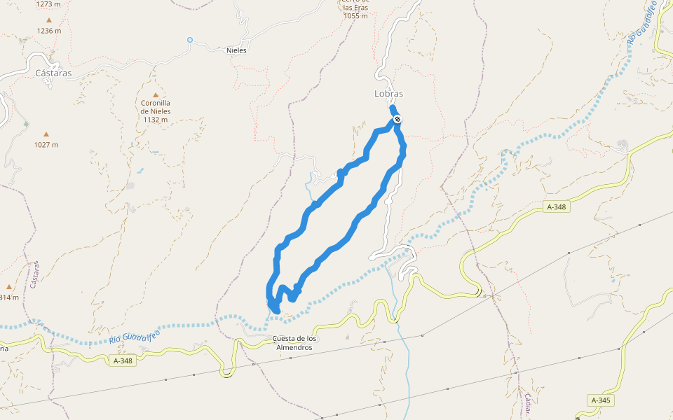 PR-A 292 Sendero Ventilla walking route map in Lobras