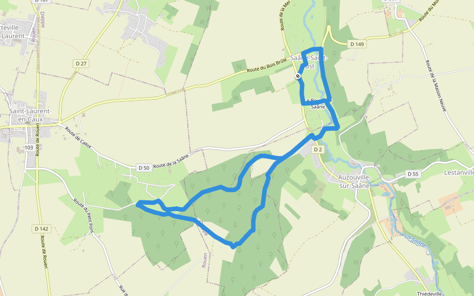 Bracquemont - La piste de faisans walking route map in Saâne-Saint-Just