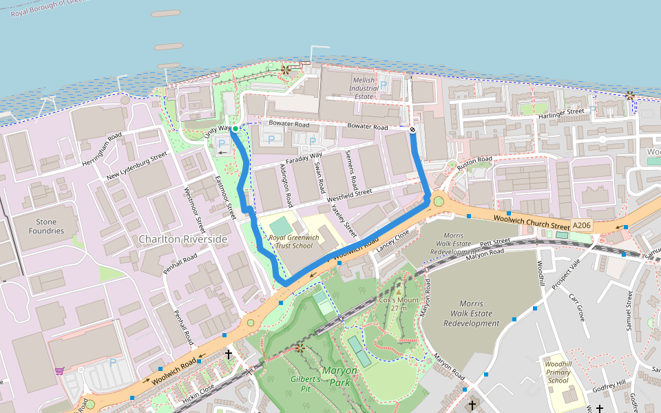 Thames Path Extension Hiking Trail London, England Pacer