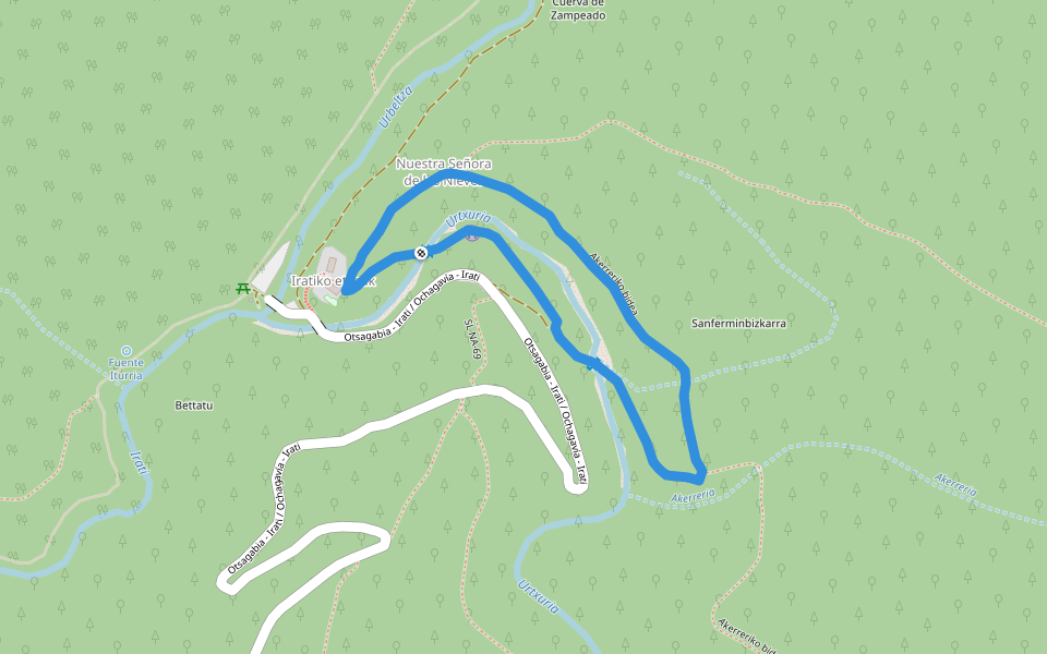 Paseo de los Sentidos / Zentzumenen ibilbidea walking route map in Ochagavía
