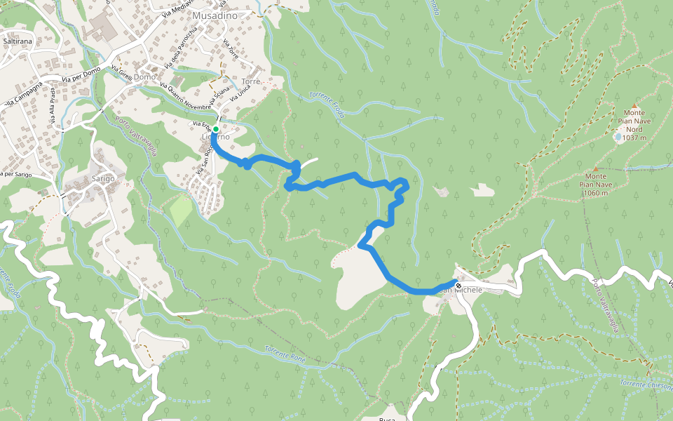 242 Sentiero della Gogna walking route map in Porto Valtravaglia