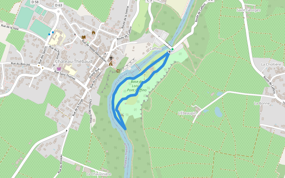 La Carrière de Caffino Autrefois walking route map in Château-Thébaud