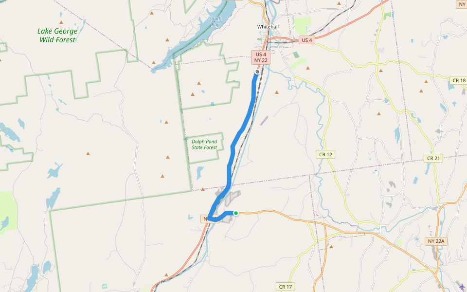 EST - H - CV08h Comstock to Whitehall - hiking walking route map in Comstock