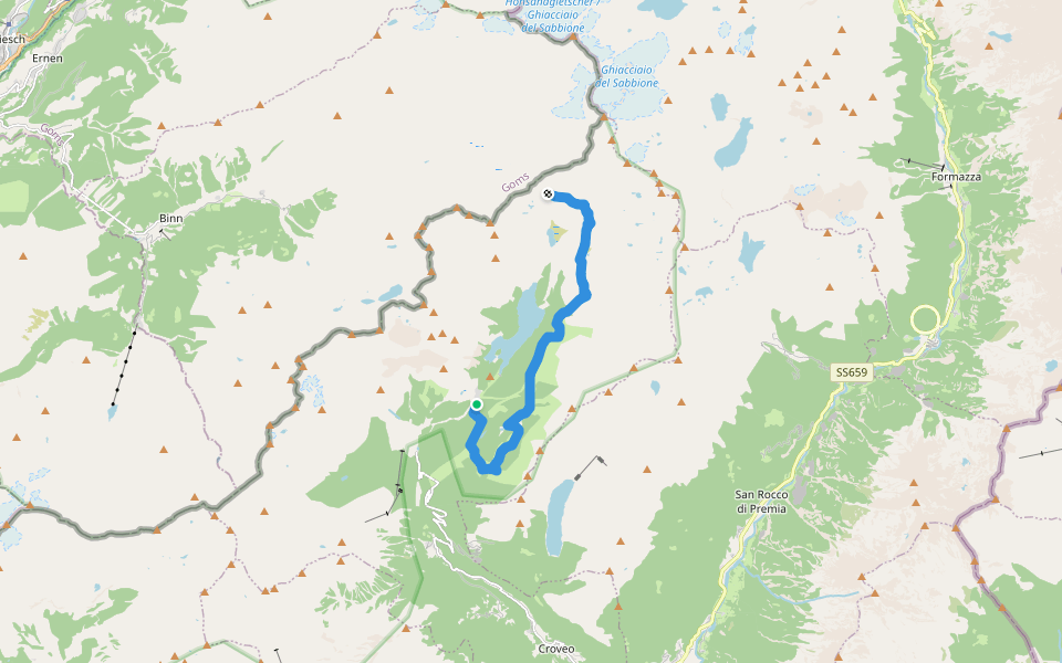 H12 - Grande Est Alpe Devero walking route map in Crampiolo