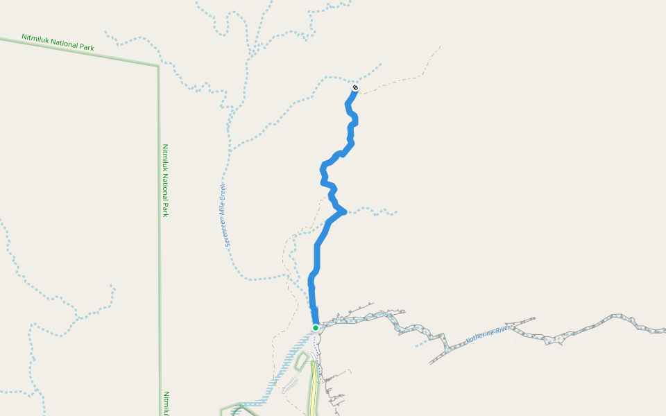 section 1 Jatbula Trail walking route map in Nitmiluk