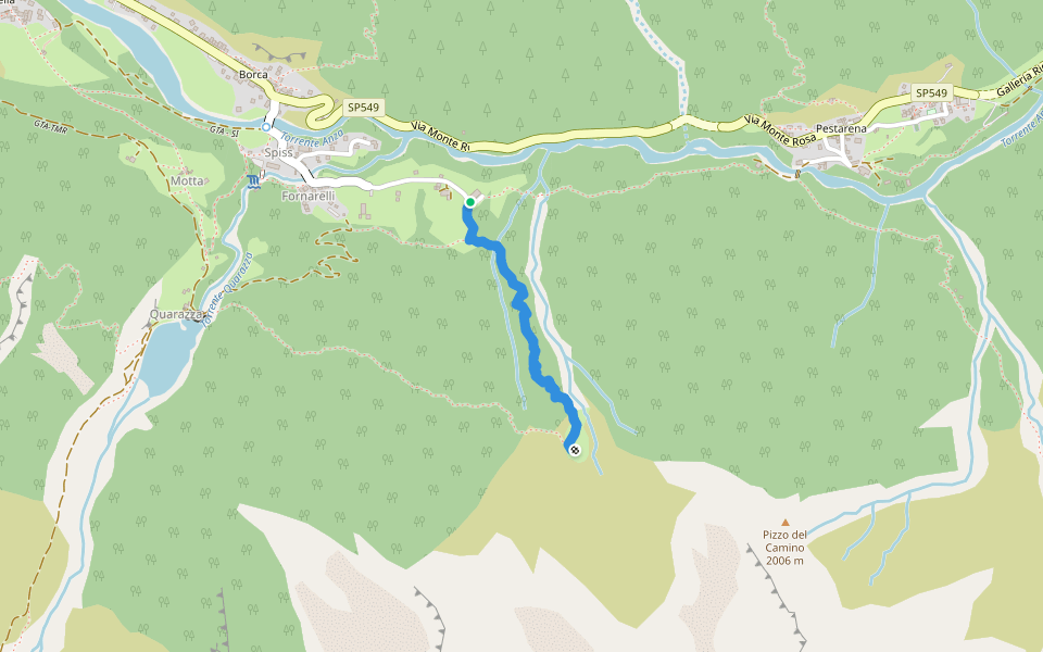 Sentiero Da Boit walking route map in Fornarelli