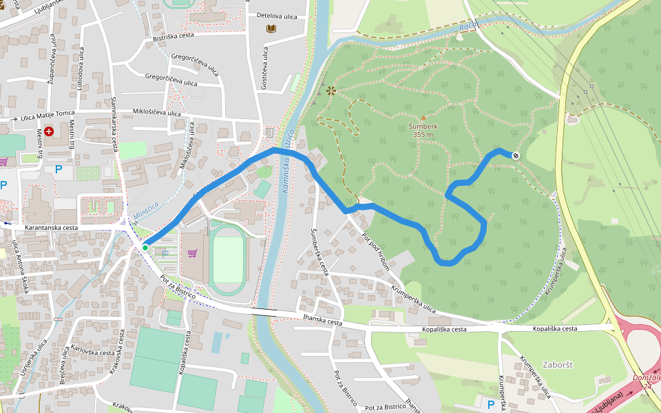Domžale - ? walking route map in Domžale