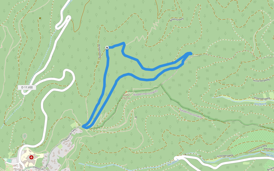 Circuit Wineckwald Anneau rouge walking route map in Ammerschwihr