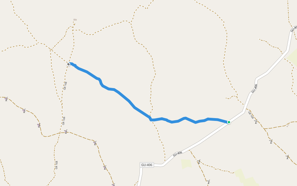 GR 168 walking route map in Maranchón