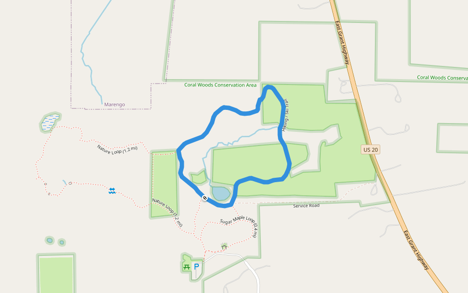 Hiking / Ski Trail walking route map in Marengo