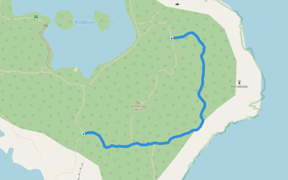 Grottstigen walking route map in Härnösand
