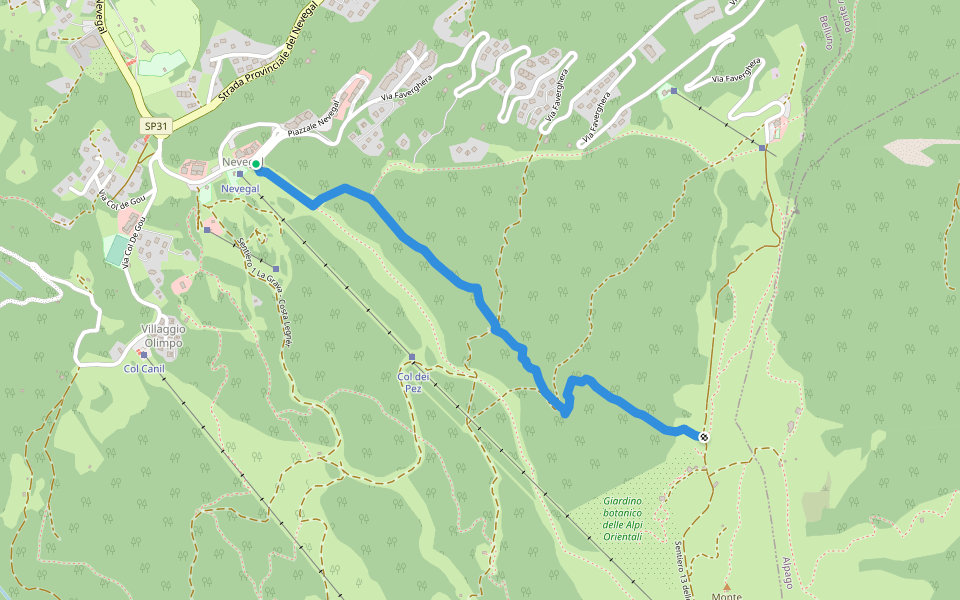 2004 walking route map in Nevegal
