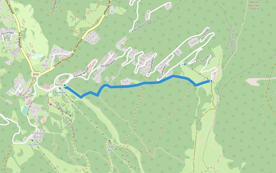 2003 walking route map in Nevegal