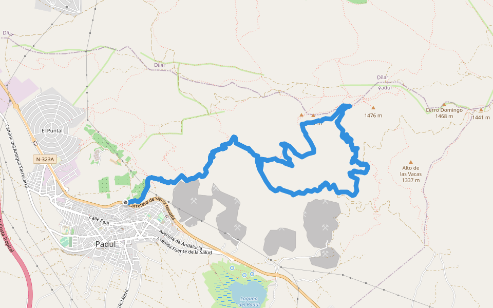 PR-A 400 Los Gudaris walking route map in Padul